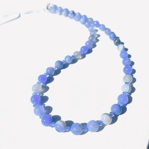 NATURAL BLUE AGATE NECKLACE